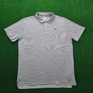 Puma Polo Shirt Mens Large‎ Gray Striped International Country Club Golf Casual